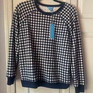 Draper James Natalie Gingham Sweatshirt NWT S